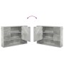 Juego de muebles de baño 4 pcs Gris hormigón 30 x 35 x 192 cm