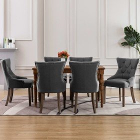 Sillas de comedor 6 unidades tela gris Sillas de comedor 6 unidades tela gris