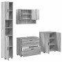 Juego de muebles de baño 4 pcs Gris sonoma 30 x 35 x 192 cm