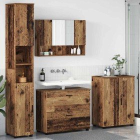 Juego de muebles de baño 4 pcs Madera vieja 30 x 35 x 192 cm