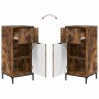 Juego de muebles de baño 2 pcs Roble ahumado 39.5 x 36 x 88 cm