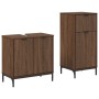Juego de muebles de baño 2 pcs Marrón roble 39.5 x 36 x 88 cm