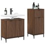 Juego de muebles de baño 2 pcs Marrón roble 39.5 x 36 x 88 cm