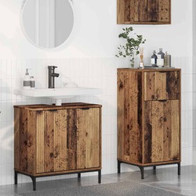 Juego de muebles de baño 2 pcs Madera vieja 39.5 x 36 x 88 cm