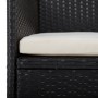 Muebles de jardín 3 piezas ratán sintético y vidrio negro