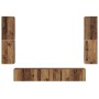 Conjunto de mueble de TV 7 pcs Madera vieja 60 x 30 x 30 cm