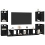 Conjunto de mueble de TV Roble Negro Madera de ingeniería en Muebles TV | Comprar online en Foro24