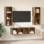 Juego de muebles de TV 3 pcs Madera vieja 37 x 37 x 142.5 cm