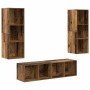 Juego de muebles de TV 3 pcs Madera vieja 37 x 37 x 142.5 cm