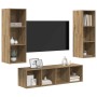 Juego de muebles de TV 3 pcs Roble artisan 37 x 37 x 142.5 cm