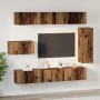 Conjunto de mueble de TV 8 pcs Madera vieja 30.5 x 30 x 90 cm