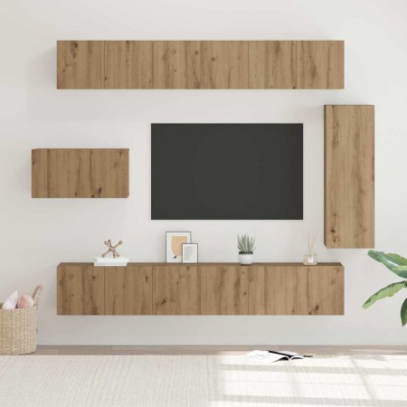 Conjunto de mueble de TV 8 pcs Roble artesanal en Muebles TV | Comprar online en Foro24