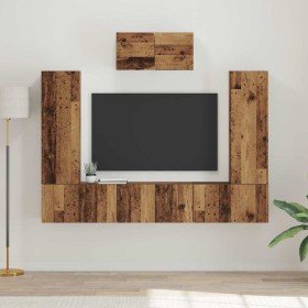 Conjunto de mueble de TV 7 pcs Madera vieja 180 x 30 x 120 cm Conjunto de mueble de TV 7 pcs Madera vieja 180 x 30 x 120 cm