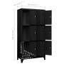 Black steel locker 90x45x180 cm by vidaXL, Lockers and storage cabinets - Ref: Foro24-339806, Price: 323,19 €, Discount: %