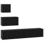 Conjunto de mueble de TV 3 pcs Roble Negro Madera de ingeniería en Muebles TV | Comprar online en Foro24