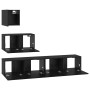 Conjunto de mueble de TV 3 pcs Roble Negro Madera de ingeniería en Muebles TV | Comprar online en Foro24