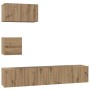 Conjunto de Cabinetes de Televisión 4 pcs Roble artisan