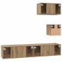 Conjunto de Cabinetes de Televisión 4 pcs Roble artisan