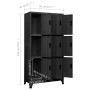 Anthracite grey steel locker 90x45x180 cm by vidaXL, Lockers and storage cabinets - Ref: Foro24-339807, Price: 399,47 €, Disc...