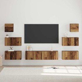 Conjunto de mueble de TV 8 pcs Madera vieja 60 x 30 x 30 cm