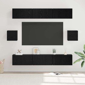 Conjunto de mueble de TV 8 pcs Roble negro 60 x 30 x 30 cm en Muebles TV | Comprar online en Foro24