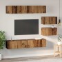 Conjunto de mueble de TV Montaje en la pared 6 pcs Madera Vieja en Muebles TV | Comprar online en Foro24