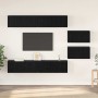 Conjunto de mueble de TV 6 pcs Roble Negro Madera contrachapada en Muebles TV | Comprar online en Foro24