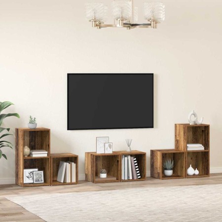 Conjunto de mueble de TV Montaje en la pared 6 pcs Madera Vieja en Muebles TV | Comprar online en Foro24