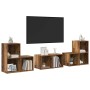 Conjunto de mueble de TV Montaje en la pared 6 pcs Madera Vieja en Muebles TV | Comprar online en Foro24