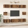 Conjunto de mueble de TV Montaje en la pared 8 pcs Madera Vieja en Muebles TV | Comprar online en Foro24