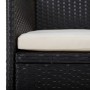 Muebles de jardín 3 piezas ratán sintético negro y acacia