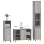 3-teiliges Badezimmermöbelset aus grauem Sonoma-Sperrholz von vidaXL, Badezimmermöbel - Ref: Foro24-3190297, Preis: 179,53 €,...