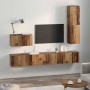 Mueble de TV de Pared 4 pcs Madera Vieja Madera contrachapada en Muebles TV | Comprar online en Foro24