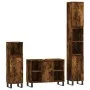 3-teiliges Badezimmermöbel-Set aus geräuchertem Eichensperrholz von vidaXL, Badezimmermöbel - Ref: Foro24-3190312, Preis: 197...