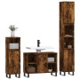 3-teiliges Badezimmermöbel-Set aus geräuchertem Eichensperrholz von vidaXL, Badezimmermöbel - Ref: Foro24-3190312, Preis: 199...