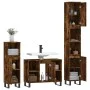 3-teiliges Badezimmermöbel-Set aus geräuchertem Eichensperrholz von vidaXL, Badezimmermöbel - Ref: Foro24-3190312, Preis: 197...