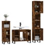 3-teiliges Badezimmermöbel-Set aus geräuchertem Eichensperrholz von vidaXL, Badezimmermöbel - Ref: Foro24-3190312, Preis: 199...