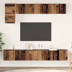 Conjunto de mueble de TV 5 pcs Madera vieja 100 x 30 x 30 cm