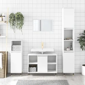 Juego de muebles de baño 3 pzas madera contrachapada blanco de vidaXL, Muebles de baño - Ref: Foro24-3190291, Precio: 185,61 ...