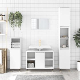 Juego de muebles de baño 3 pzas madera contrachapada blanco de vidaXL, Muebles de baño - Ref: Foro24-3190291, Precio: 188,26 ...