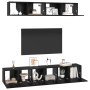 Conjunto de mueble de TV 5 pcs Roble Negro Madera de ingeniería en Muebles TV | Comprar online en Foro24