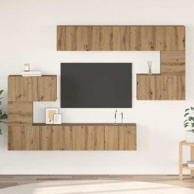 Conjunto de mueble de TV 8 pcs Roble artisan 80 x 30 x 30 cm