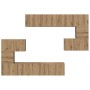 Conjunto de mueble de TV 8 pcs Roble artisan 80 x 30 x 30 cm