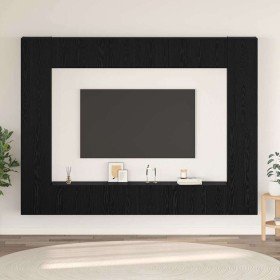 Conjunto de mueble de TV Montaje en la pared 10 pcs Roble negro Conjunto de mueble de TV Montaje en la pared 10 pcs Roble negro