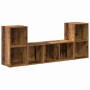 Gabinete de TV 3 pcs Marrón 107 x 35 x 37 cm