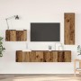 Conjunto de mueble de TV 4 pcs Madera vieja 30.5 x 30 x 90 cm