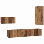 Conjunto de mueble de TV 4 pcs Madera vieja 30.5 x 30 x 90 cm
