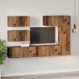 Conjunto de mueble de TV 6 pcs Madera vieja 30.5 x 30 x 90 cm