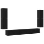 Unidades de TV 4 pcs Roble Negro Madera contrachapada en Muebles TV | Comprar online en Foro24