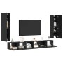 Unidades de TV 4 pcs Roble Negro Madera contrachapada en Muebles TV | Comprar online en Foro24